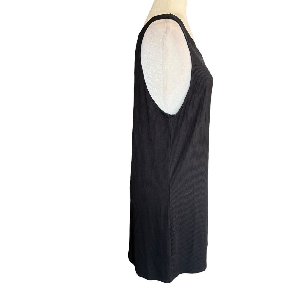 Reformation Women's Ribbed Tank Dress Black Body Con LBD Medium Gothic Goth Emo - Picture 4 of 8